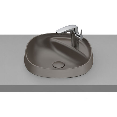 Halbeinbauwaschbecken - BEYOND - ROCA - Porzellan / oval / modern