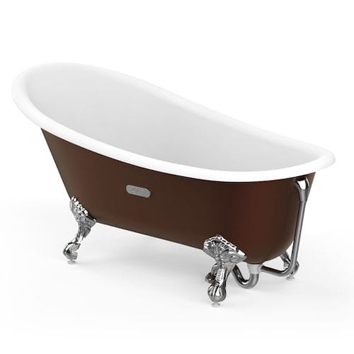 Ovale Badewanne - CARMEN - ROCA - auf Füßen / Gusseisen / braun