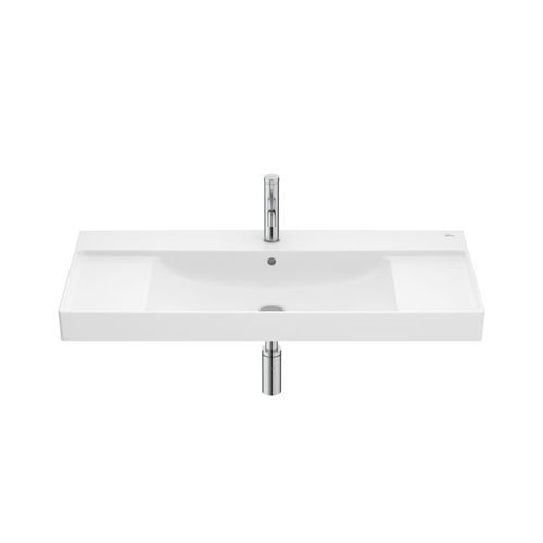 Wand-Waschbecken - ONA - ROCA - Porzellan / rechteckig / 1-Loch