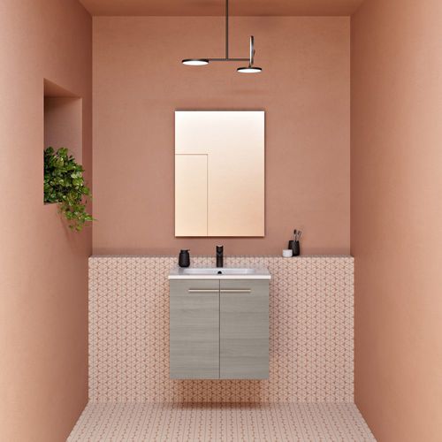 Wandhängender Waschtisch-Unterschrank - STREET - ROYO GROUP - Nussbaum / modern / mit Schubladen