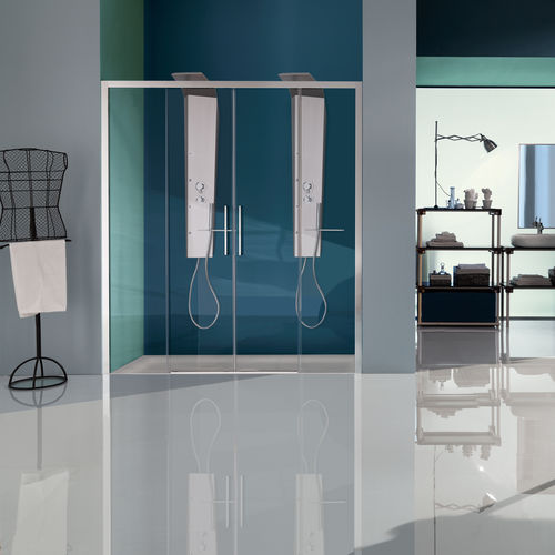Schiebeduschwand - B7944 - SAMO - für Nischen / Hartglas / Transparentglas