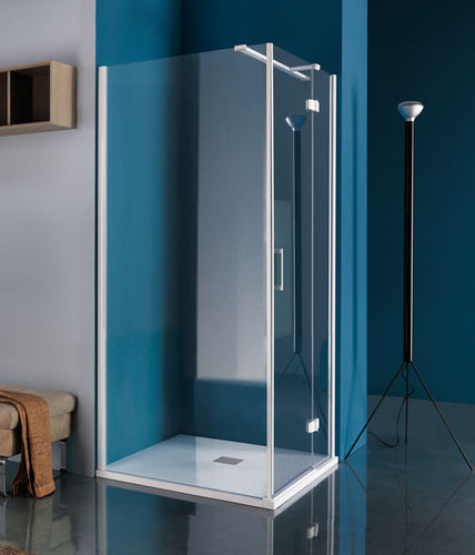 Festinstallierte Duschwand - B3750 - SAMO - schwenkbar / für Eckeinbau / Hartglas