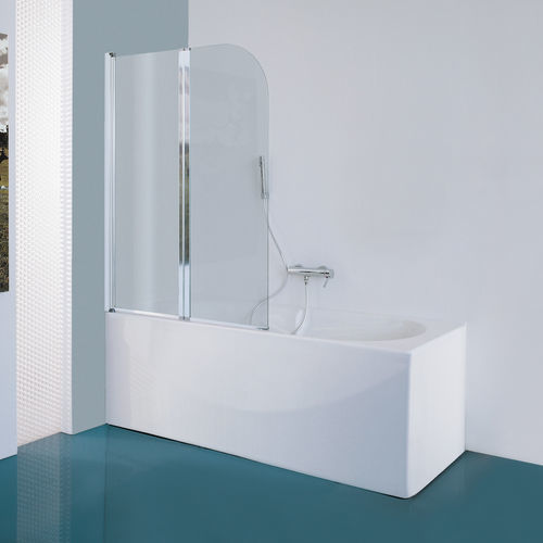 Faltbarer Badewannen-Duschwand - B1696 - SAMO - links / Hartglas / 2 Paneele