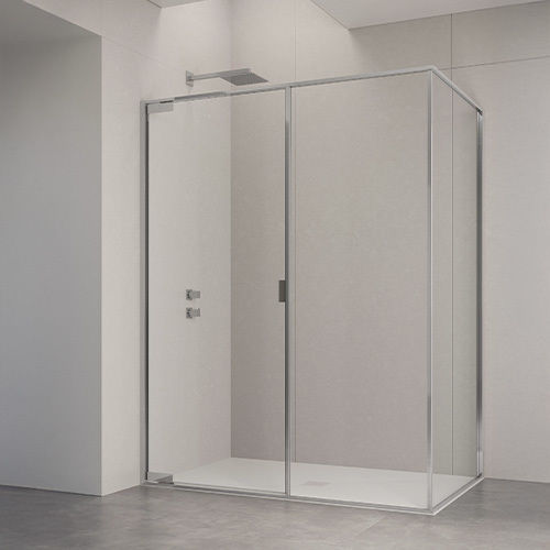 Einflügelige Duschwand - PORTA BATTENTE PIVOT SU FISSO IN LINEA B1750 - SAMO - rechteckig / für Eckeinbau / Hartglas