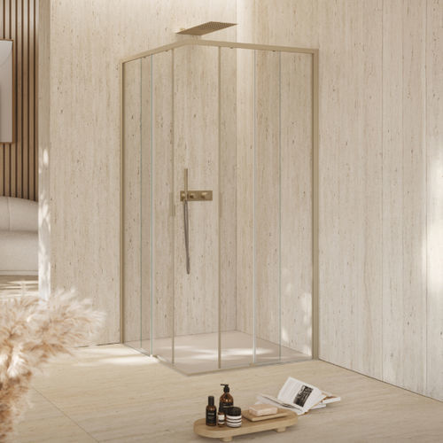 Schiebeduschwand - SIDE CORNER PANEL WITH TWO SLIDING DOORS B2700 - SAMO - rechteckig / für Eckeinbau / für Eckeinbau