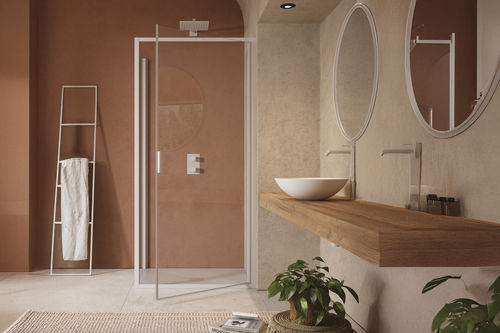 Einflügelige Duschwand - CEE Super - SAMO - für Eckeinbau / Hartglas / satiniertes Glas