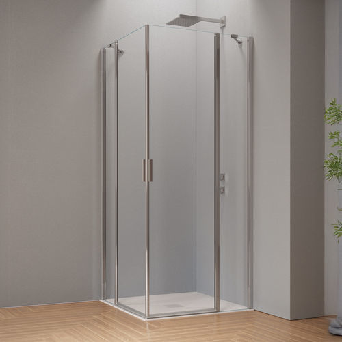 Einflügelige Duschwand - HINGED DOOR WITH INLINE FIXED PANEL + HINGED DOOR WITH INLINE FIXED PANEL B2910 - SAMO - rechteckig / für Eckeinbau / für Eckeinbau