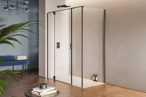 Festinstallierte Duschwand - POLARIS SUPER - SAMO - Hartglas / Transparentglas / Milchglas