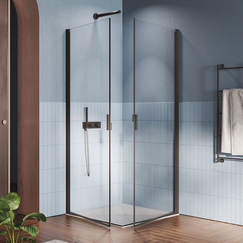 Einflügelige Duschwand - HINGED DOOR + HINGED DOOR B2900 - SAMO - quadratisch / rechteckig / für Eckeinbau