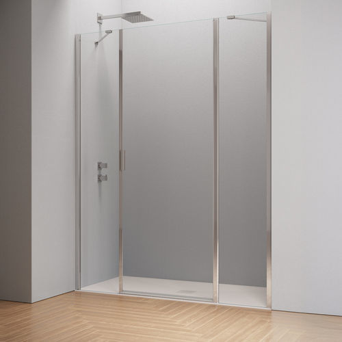Einflügelige Duschwand - HINGED DOOR WITH TWO INLINE FIXED PANEL B2850 - SAMO - rechteckig / für Nischen / Hartglas