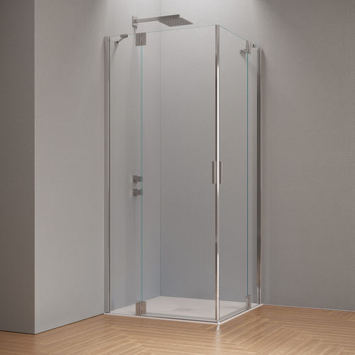 Aluminiumprofil-Duschkabine - POLARIS SUPER - SAMO - Hartglas / mit Flügeltür / für Eckeinbau