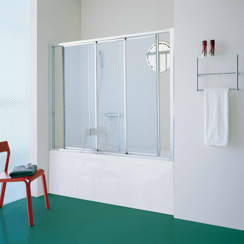 Badewannen-Duschwand / Schiebe - B6770 - SAMO - umkehrbar / Hartglas / 3 Paneele