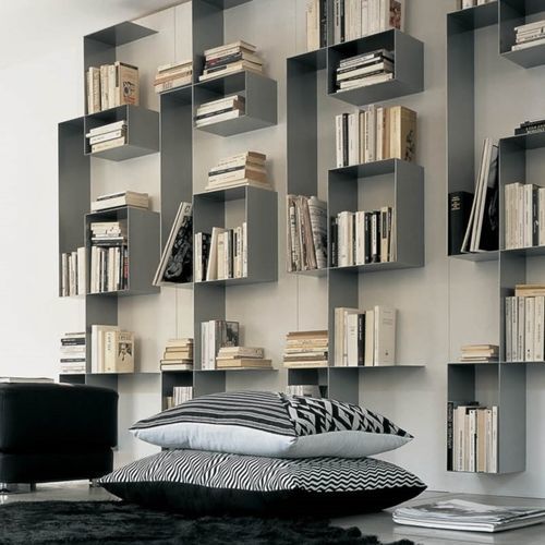 Wandmontiertes Bücherregal - SQUARE - Tisettanta - modern / für Gewerbegebrauch / lackiertes Holz