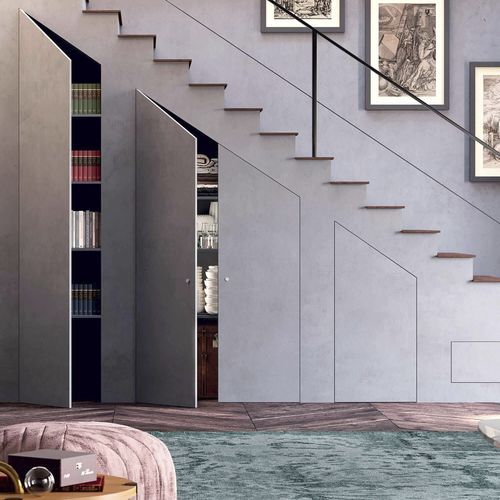 Tür für Einbauschrank / für Innenbereich - SYNTESIS AREO - ECLISSE - Aluminium / melaminbeschichtet / drehend