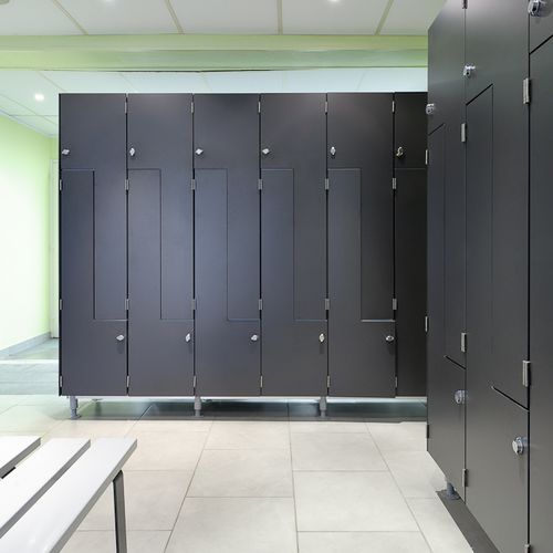 Laminat-Garderobenschrank - Z - SANITEC - PAREO - Zahlen / Münz / für Sportanlage