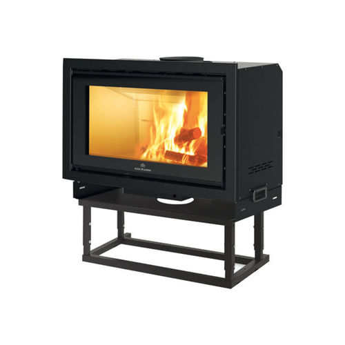 Geschlossene Feuerstelle / Holz - SCREEN EVO 100 - EDILKAMIN - mit 1 Sichtseite / Stahl / Glas