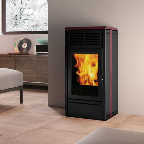 Pelletkaminofen - NARA2 UP - EDILKAMIN - 5 kW...10 kW / 0 - 5 kW / freistehend