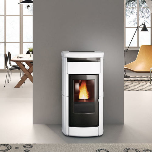 Pelletkaminofen - KIRA2 H - EDILKAMIN - 10 kW...20 kW / freistehend / modern