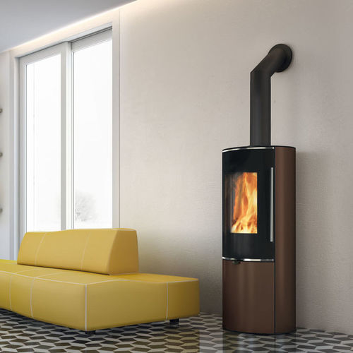 Holz-Kaminofen - TALLY UP EVO - EDILKAMIN - 5 kW...10 kW / freistehend / modern