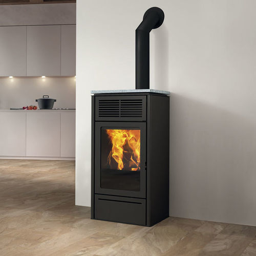 Pelletkaminofen - SLIDE2 7 UP - EDILKAMIN - 5 kW...10 kW / 0 - 5 kW / freistehend