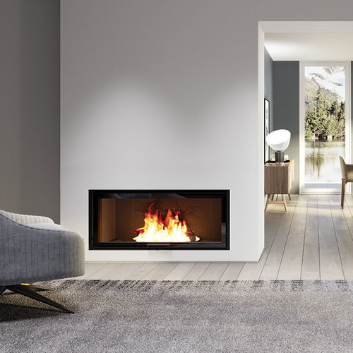 Geschlossene Feuerstelle / Holz - WINDO 100 - EDILKAMIN - mit 1 Sichtseite / Metall / Glas