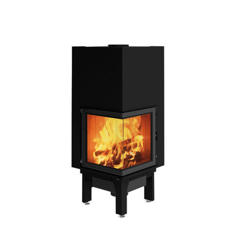 Geschlossene Feuerstelle / Holz - WINDO2 50 - EDILKAMIN - Ecken / Metall / Glas