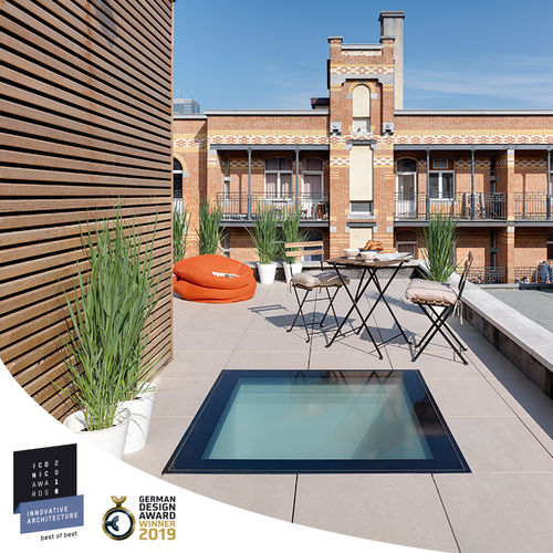Oberlicht für Dachterrasse - DXW - FAKRO - Glas / PVC