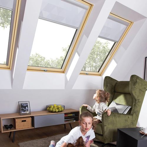 Aluminium-Dachfenster - FTP-V U41 APMX - FAKRO - Kiefer / Holz-Aluminium / Schwing