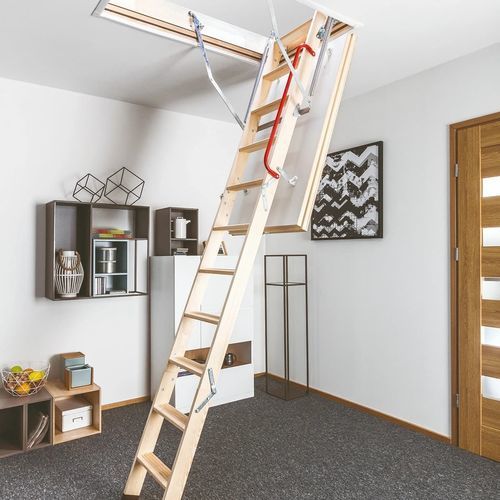 Einschubleiter für Dachboden - LTK ENERGY - FAKRO - faltbar / Holz / für Privatgebrauch