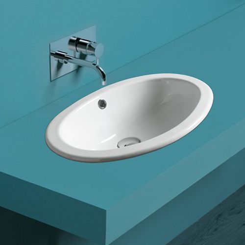 Einbauwaschbecken - S 50P - SIMAS ACQUA SPACE - oval / Keramik / modern