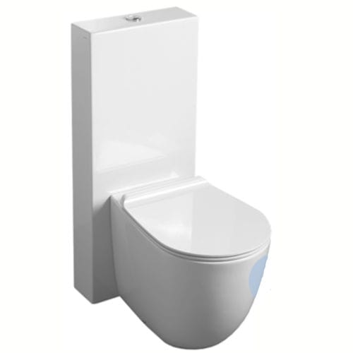 Monoblock-WC - VI 01 + CT 09 - SIMAS ACQUA SPACE - Keramik / oval / weiß