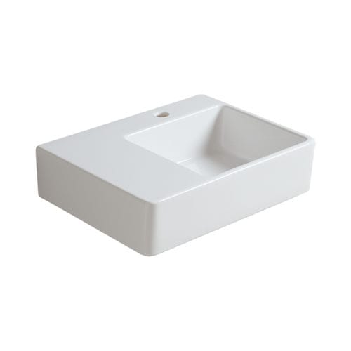 Wand-Waschbecken - QU 60D - SIMAS ACQUA SPACE - Keramik / Mischbatterie / rechteckig