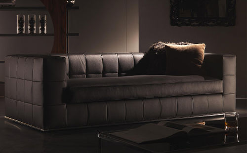 Modernes Sofa - QUAD - KHAOS - Leder / weiß