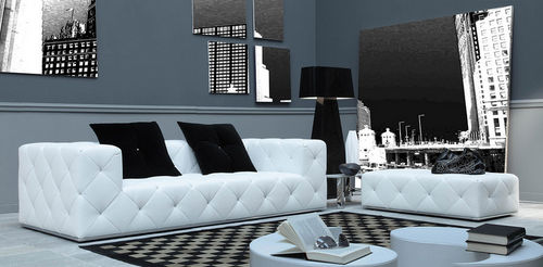 Modernes Sofa - VENUS - KHAOS - Leder / weiß / Zweisitzer