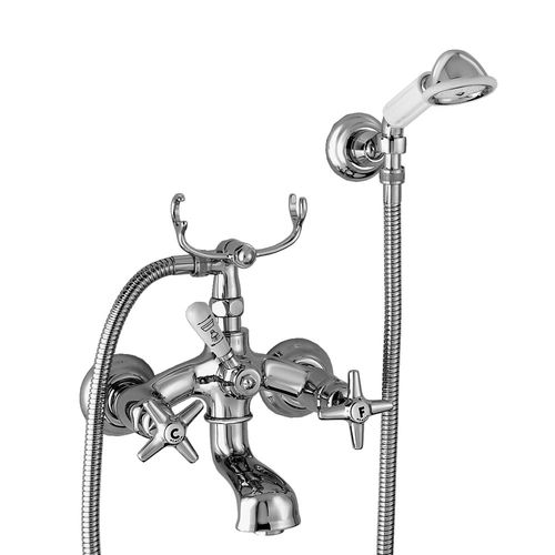 Zweigriffmischer für Duschen - 3274-305-6 - RUBINETTERIE STELLA - für Badewanne / wandmontiert / verchromter Messing