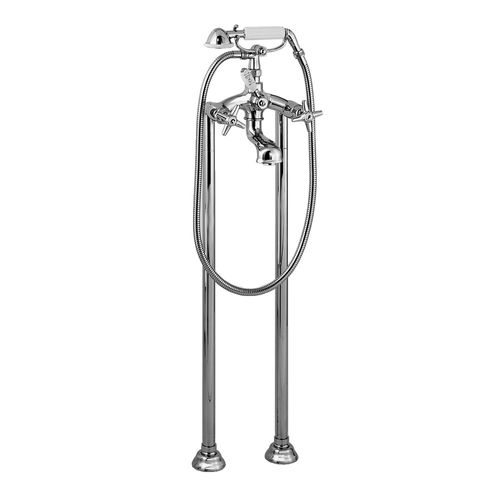 Zweigriffmischer für Duschen - 3274CL306 - RUBINETTERIE STELLA - für Badewanne / bodenstehend / verchromter Messing