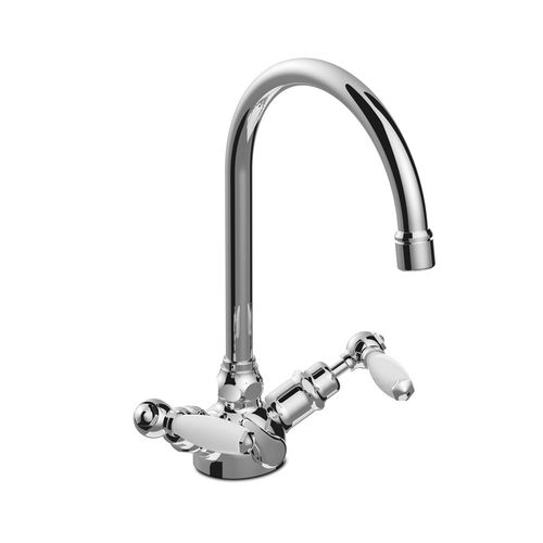 Zweigriffmischer für Waschtisch - 3217P - RUBINETTERIE STELLA - Aufsatz / aus verchromtem Metall / für Badezimmer