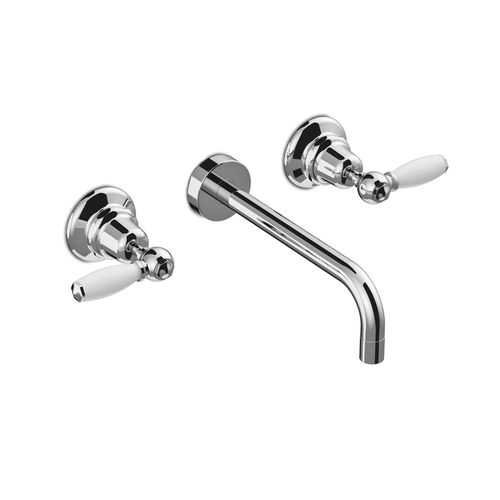 Zweigriffmischer für Waschtisch - 3863 - RUBINETTERIE STELLA - wandmontiert / Einbau / aus verchromtem Metall