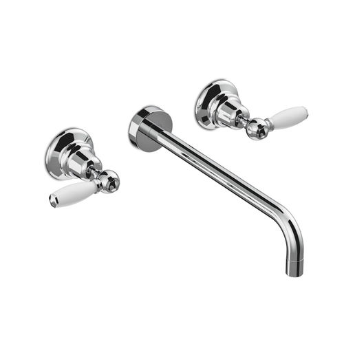 Zweigriffmischer für Waschtisch - 3863AR - RUBINETTERIE STELLA - wandmontiert / aus verchromtem Metall / für Badezimmer