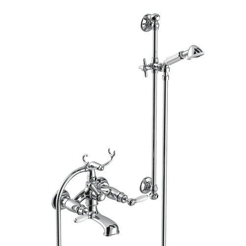 Zweigriffmischer für Duschen - 3274-302-6 - RUBINETTERIE STELLA - für Badewanne / wandmontiert / aus verchromtem Metall