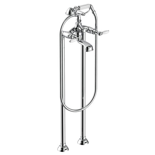 Zweigriffmischer für Duschen - 3274CL306 - RUBINETTERIE STELLA - für Badewanne / bodenstehend / aus verchromtem Metall