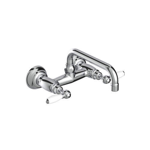 Wandmontierter Zweigriffmischer - 3245-200 - RUBINETTERIE STELLA - aus verchromtem Metall / für Küche / 2-Loch