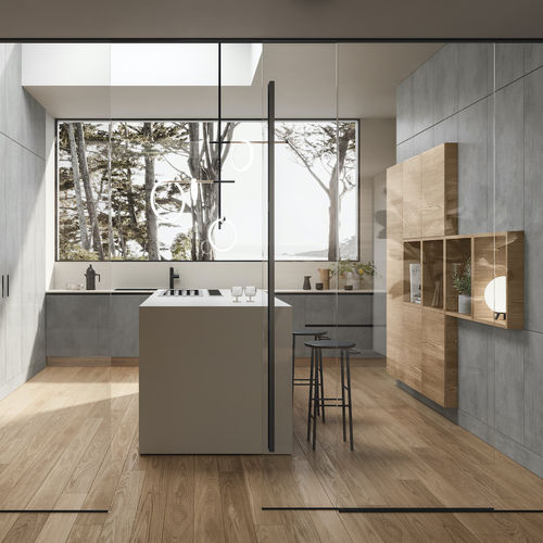 Moderne Küche - CUCINA 3 - GAROFOLI - Holz / Kochinsel / Modul