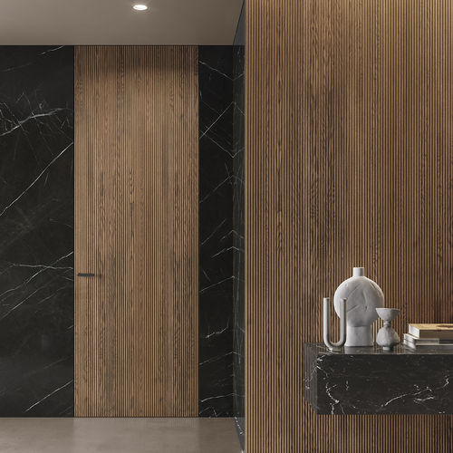 Verkleidungs-Dekorplatte - VETRO MARMO NERO MARQUINA + ONDA - GAROFOLI - wandmontiert / für Innenausbau / Holz