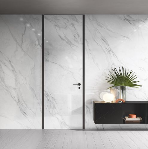Verkleidungs-Dekorplatte - SMOOTH FULL-HEIGHT PANELLING IN BORGHINI GREY MARBLE GLASS - GAROFOLI - wandmontiert / für Innenausbau / Holz