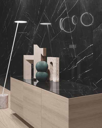 Verkleidungs-Dekorplatte - SMOOTH FULL-HEIGHT PANELLING MARBLE GLASS EFFECT - GAROFOLI - Möbel / wandmontiert / für Innenausbau