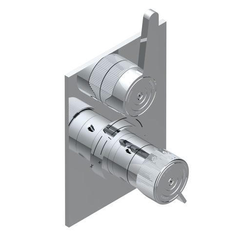 Einhebelmischer für Dusche - ZOOM.12 - THG Paris - wandmontiert / thermostatisch / aus verchromtem Metall