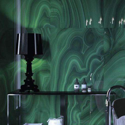 Feinsteinzeugfliesen - PRECIOUS STONES : MALACHITE - Fiandre - für den Innenraum / Wand / rechteckig