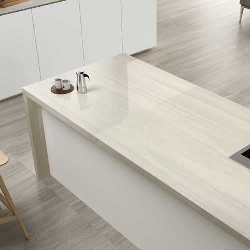 Feinsteinzeug-Arbeitsplatte - COVERLAM TOP SILK - GRESPANIA CERAMICA - für Küche / für Badezimmer / grau