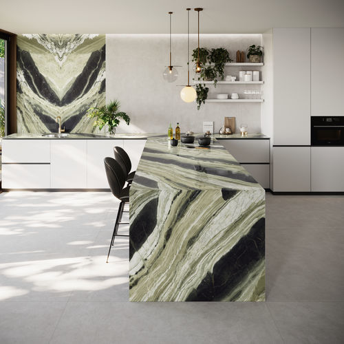 Feinsteinzeug-Arbeitsplatte - COVERLAM TOP - JADE GREEN - GRESPANIA CERAMICA - für Privatgebrauch / für Gewerbegebrauch / für den Innenraum
